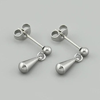 Сережки гвоздики Фея 46361 розмір 14х4 мм вага 1.3 г сталь