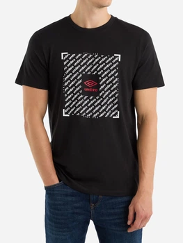 Футболка бавовняна довга чоловіча Umbro Ftbl Box Graphic Tee 66554U-060 S Чорна (5063178240789)