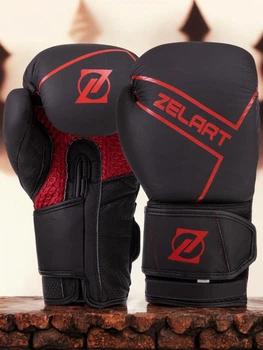 Боксерские перчатки Перчатки для бокса Zelart Boxing Для Тайского бокса Кикбоксинга 10 унций Красные
