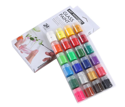Художественные акриловые краски Art Rangers Glass Paint для декора стекла 24 цвета по 15 ml
