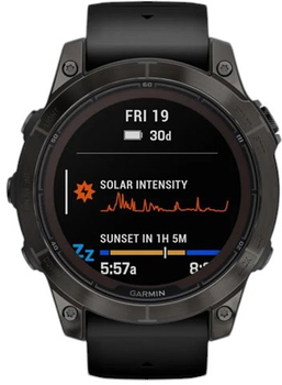 Smartwatch Garmin Fenix 7 Pro Sapphire Solar Edition Carbon Grey DLC Titanium with Black Band (010-02777-11)