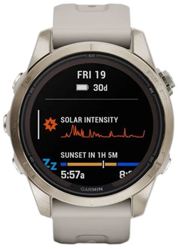 Смарт-годинник Garmin Fenix 7S Pro Sapphire Solar Edition Soft Gold with Light Sand Band (010-02776-15)