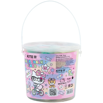 Крейда кольорова 15 шт. у відерці Kite Jumbo Hello Kitty HK24-074 4063276176349