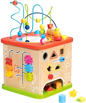 Дерев'яний розвиваючий куб Goki Activity Cube з моторною петлею Active Toddler x x L (4013594599641)