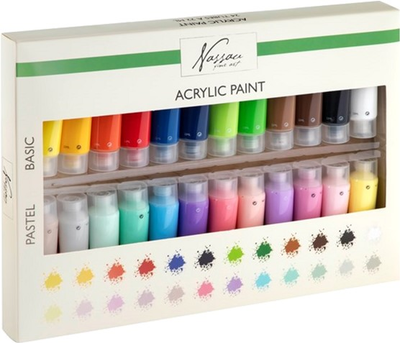 Farby do malowania Nassau Paint Set Acrylic 24 x 22 ml (8720257105489)