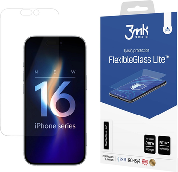 Захисне скло 3MK FlexibleGlass Lite для Apple iPhone 16 (5903108586429)