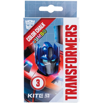 Крейда кольорова 3 шт. Kite Jumbo Transformers TF24-077 4063276170941