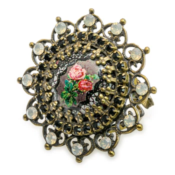 Каблучка "Романтика троянд" від Michal Negrin з емаллю та кристалами Swarovski