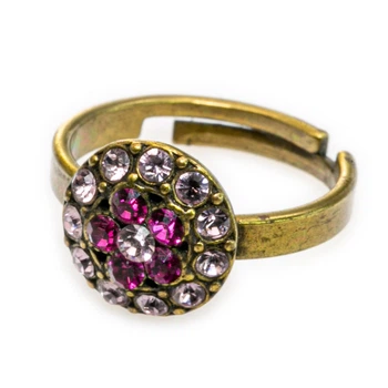 Кольцо "Винтажный цветок" от Michal Negrin с кристаллами Swarovski