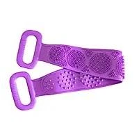 Силіконова мочалка для душу двостороння Silica gel bath brush щітка для тіла Фіолетовий