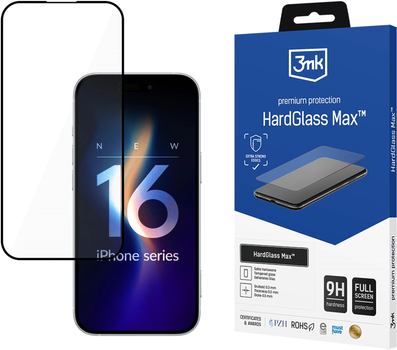 Захисне скло 3MK HardGlass Max для Apple iPhone 16 Pro Max (5903108588942)