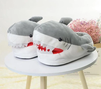 Тапочки м'які Кігурумі Kigurumi Акула Домашні Плюшеві Тканинні Сірі 35-42 (3143)