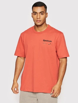 Футболка хлопковая спортивная длинная мужская Reebok CL Intl North H54409 XS Оранжевая (4065418882286)