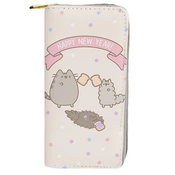 Дитячий гаманець клатч портмоне Pusheen cat Happy New Year 19х10см Бежевий n-12272