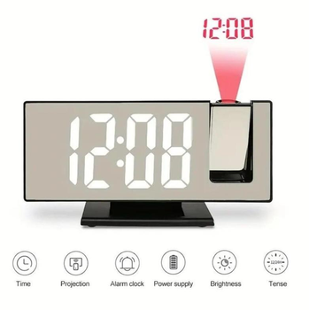 Часы настольные с проекцией времени на потолок с LED дисплеем и будильником 009k