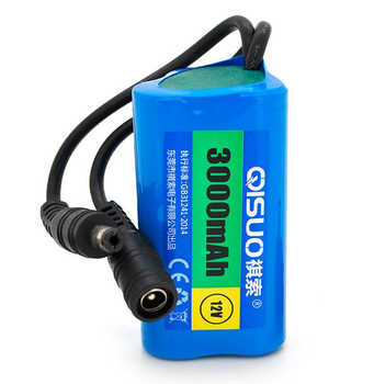 Аккумулятор литиевый QiSuo QS1203W 12V 3Ah, для техники, роутера, с элементами Li-ion 18650, DC5.5x2.1
