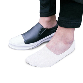 Бесшовные дышащие следы с силиконом белые ORGANIC cotton Moi FAINI men's 39-41 арт. 31001