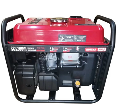 Інверторний генератор КВІТКА PRO SC3200i-H (3.2 кВт, 50 Гц, 230 В, 10 л, 1 л/год) бензиновий однофазний (22965)
