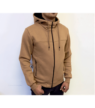 Тепла кофта на застібці з капюшоном - HECTOR - 30475 - XXL - Naturale