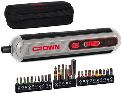 Отвёртка аккумуляторная CROWN CT22053-TB с набором