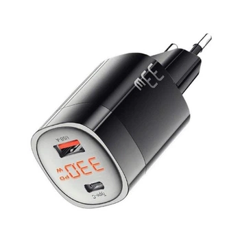 Зарядний пристрій Essager Lingyun 33W GaN Digital Display Travel Charger A+C EU
