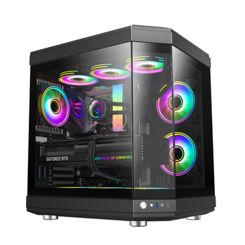 Корпус для ПК GameMax Hype Black металл + стекло micro/mini/ATX без БП