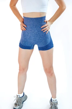 Шорти жіночі без бренду укорочені велосипедки з пуш-ап L/XL синій меланж 01000156_3/4