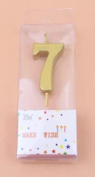 Свічка цифра міні "7" золото
