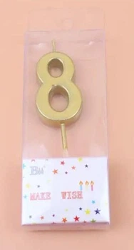 Свічка цифра міні "8" золото