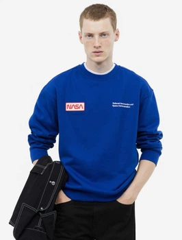 Чоловічий світшот Relaxed Fit H&M (57661) M Синій