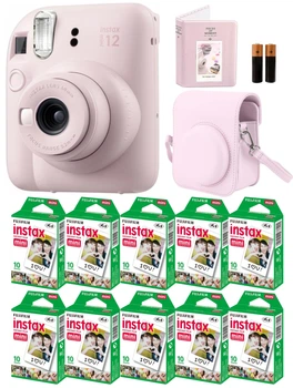 Instax Mini 12 Blossom Pink / Подарунковий набір Рожевий / Камера + 100 фото + Чохол + Альбом 64 фото / Deluxe Edition