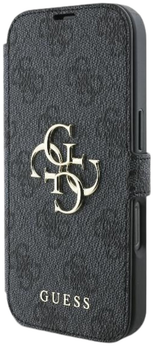 Etui z klapką Guess Book 4G Metal Logo do Apple iPhone 16 Pro Black (GUBKP16L4GMGGR)