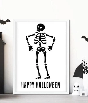 Декор-постер на Хелловін зі скелетом Happy Halloween А3 (H4098)