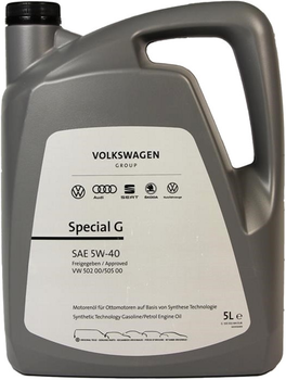 Моторное масло синтетическое VAG Special G 5W-40 5 л (GS55502M4)