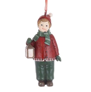 Новогодняя подвеска Мальчик Flora 9.5 см. 13614