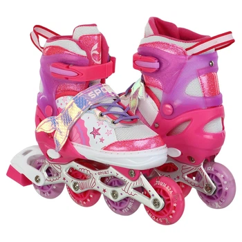 Роликовые коньки раздвижные русалка Banwei 901-5 размер 35-38 White-Pink