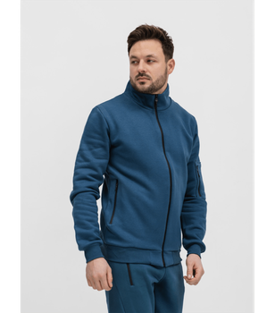 Тепла кофта на замку з накладною кишенею на рукаві - HECTOR - 30464 - M - Jeans