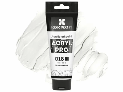 Краска художественная Acryl PRO ART Kompozit 75 мл 018 Белила титановые