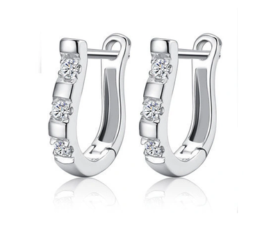 Стильні сережки з міді з блискучими кристалами Bijoux-e