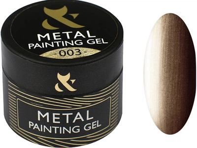 Гель-краска для ногтей F.O.X Metal Painting Gel №003 для маникюра и педикюра, золотистый металлик, 5 мл