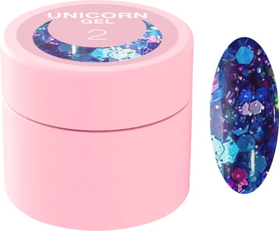 Гліттер-гель для нігтів LUNA Unicorn Gel №2, 5 мл для манікюра та педікюра