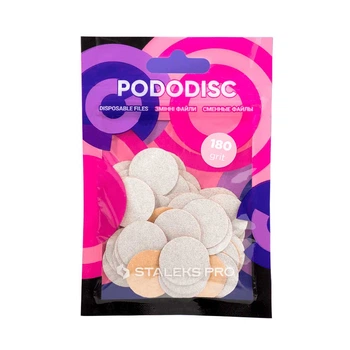 Сменные файлы белые для педикюрного диска M 180 грит Pododisc Staleks Pro, 50 шт