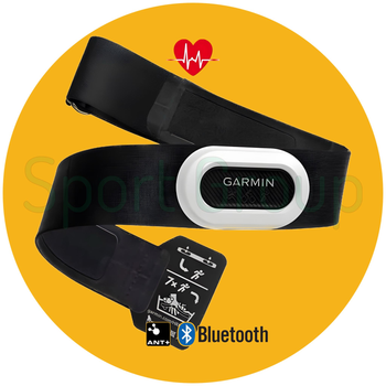 Нагрудний пульсометр для спорту та відстеження серецевого ритму Garmin HRM-Pro Plus (010-13118-00) датчик Sensor ANT+ Bluetooth BLE та ANT+ для Polar | Bryton | Wahoo | Lezyne | Apple Watch чорний ремінець з білим датчиком