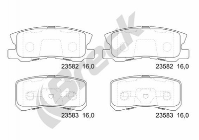 Гальмівні колодки BRECK 235820070200 Mitsubishi ASX, Pajero, Lancer, Grandis, Outlander; Jeep Compass (MK49), Patriot; Citroen C4; Dodge Caliber; Chrysler SEBRING 4605A487, MZ690574, 425391