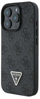 Панель Guess Hardcase Leather 4G Triangle Strass для Apple iPhone 16 Pro Black (GUHCP16LP4TDPK)