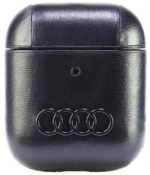 Etui Audi Leather Big Logo do AirPods 1 / 2 Black (6955250228251)