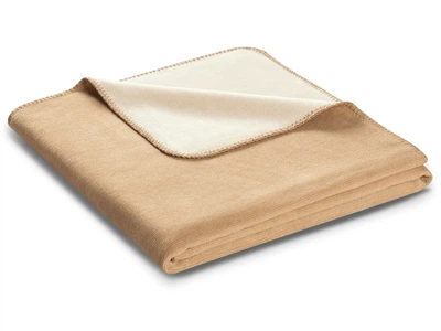 Плед Biederlack Doubleface Melange 1265 GR, Creme-Natur, Полуторний, 150x200 см Песочно-Молочный