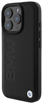 Чохол CG Mobile BMW Leather Hot Stamp MagSafe для Apple iPhone 16 Pro Max Black (BMHMP16XSLLBK)