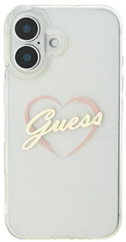 Панель Guess Hardcase IML Heart для Apple iPhone 16 Plus Transparent (GUHCP16MHCHGSPT)