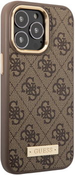 Чохол CG Mobile Guess 4G Logo Plate MagSafe для Apple iPhone 16 Plus Brown (GUHMP16MU4GPRW)